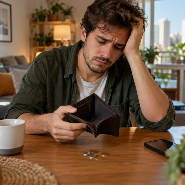 estar duro — be broke; be strapped for cash
