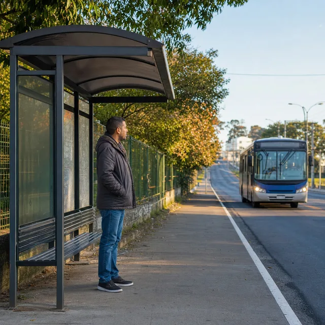 ponto — point, spot, stop (as in bus stop)